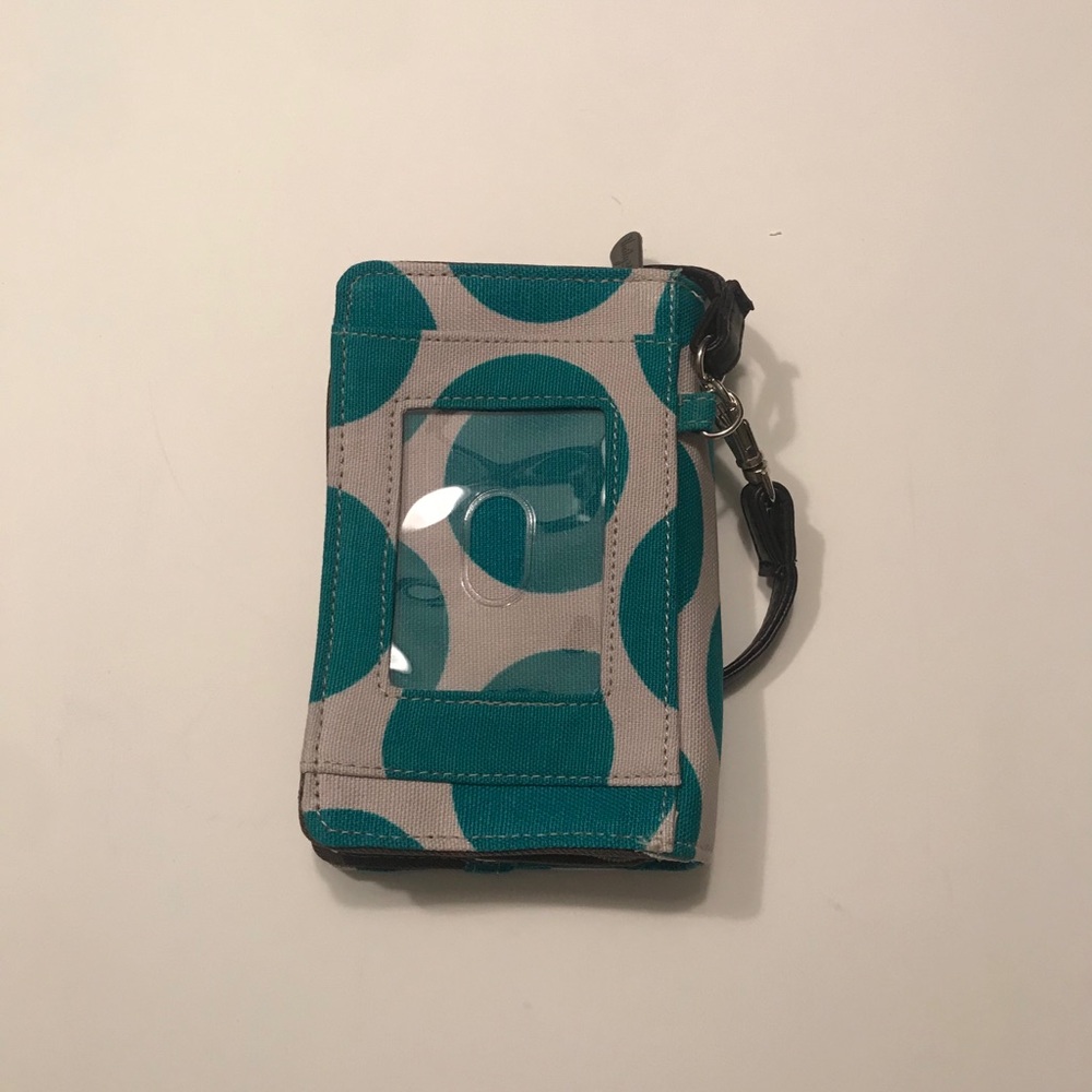 Thirty-One Everyday Wristlet in teal and grey